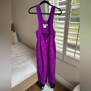 OBERMEYER Vintage Women’s Ski Bib Overalls Pants 1970-80s Purple Size 6/xs-s